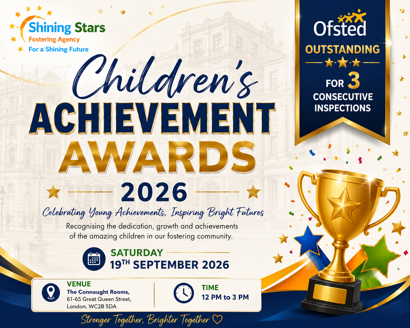 Shining Stars Fostering Agency Children’s Achievement Awards 2026 at The Connaught Rooms, Central London